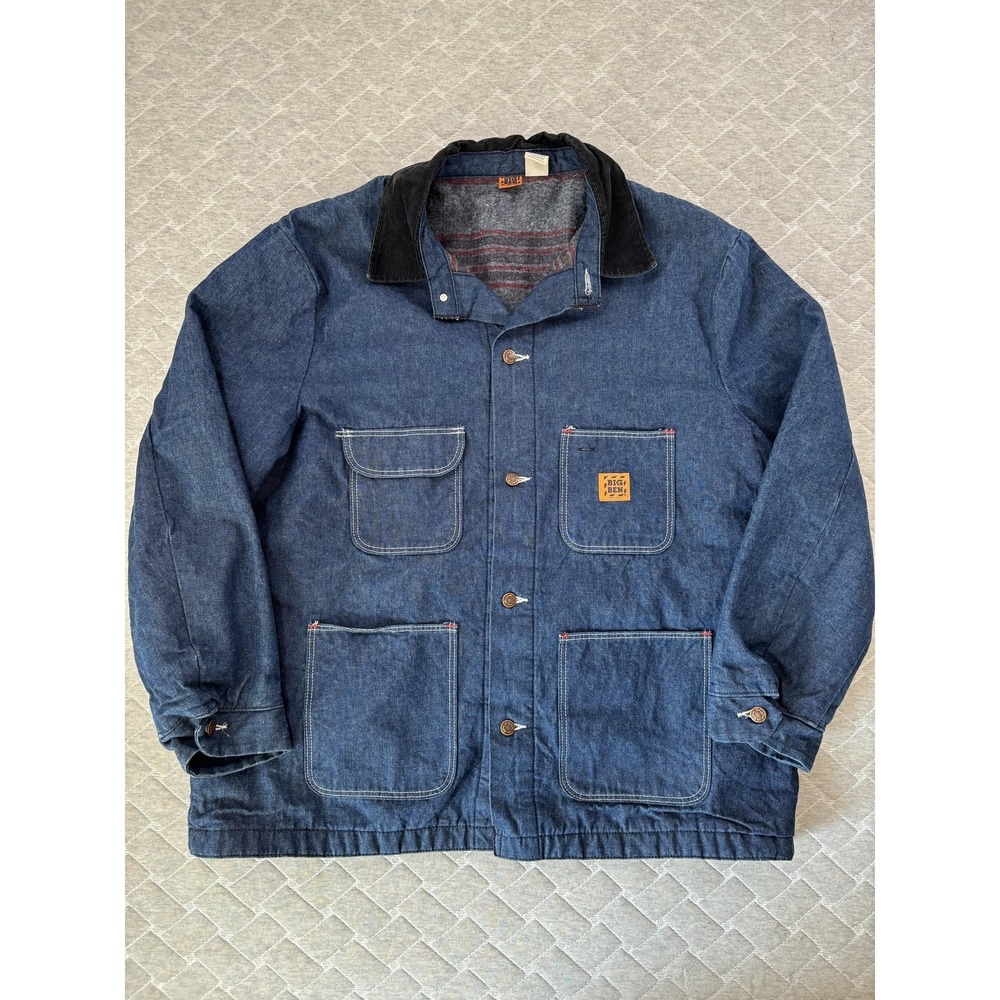 Vintage Big Ben Jacket Men 48 Blue Denim Blanket Lined Work Chore Streetwear USA